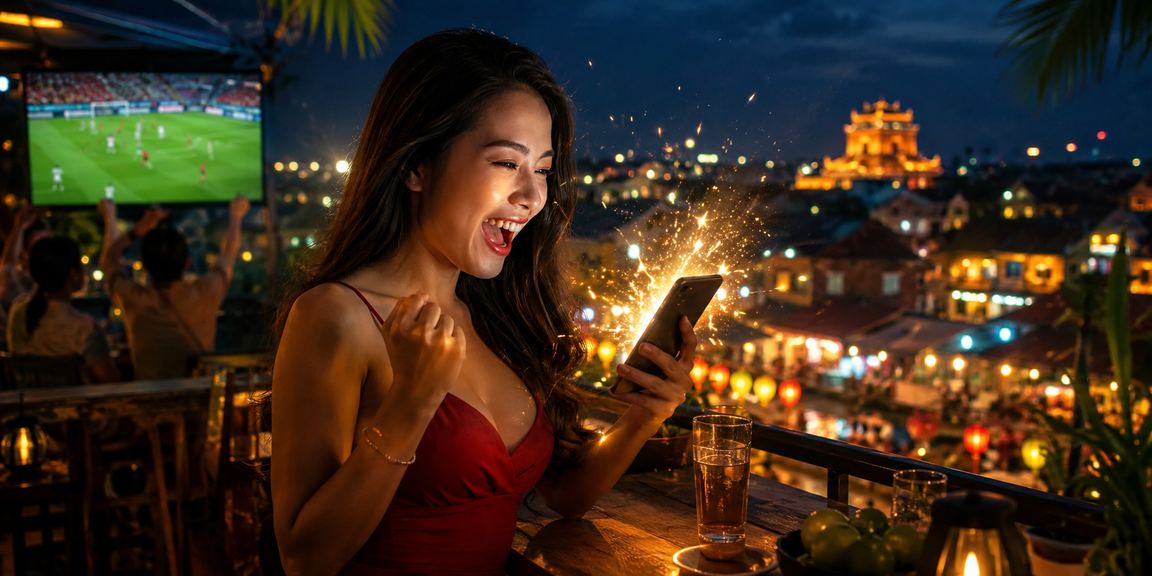 Người xem bóng đá tại Huế trong quán cà phê kết hợp đặt cược thể thao một cách thư giãn